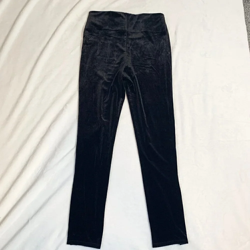 Soft Surroundings Black Velvet Studded Ankle Leggings‎ Pants Womens Medium